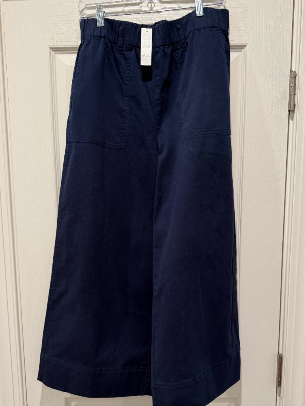 J. Crew Pull On Wide Leg Chino Pant Elastic Waist, NWT, Petite Large
